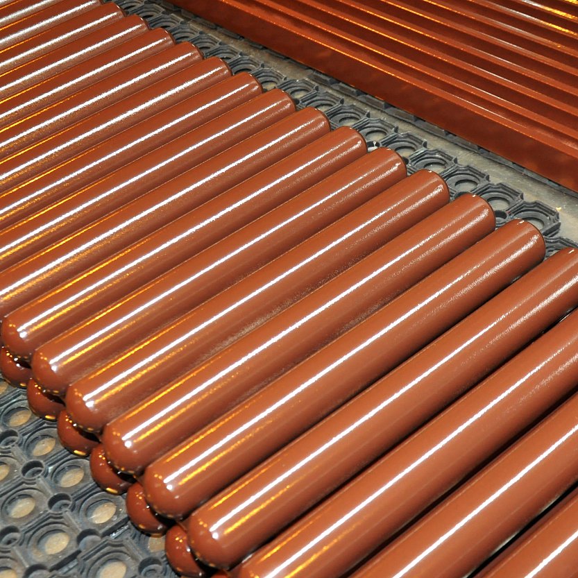 Покраска трубчатых радиаторов в коричневый цвет